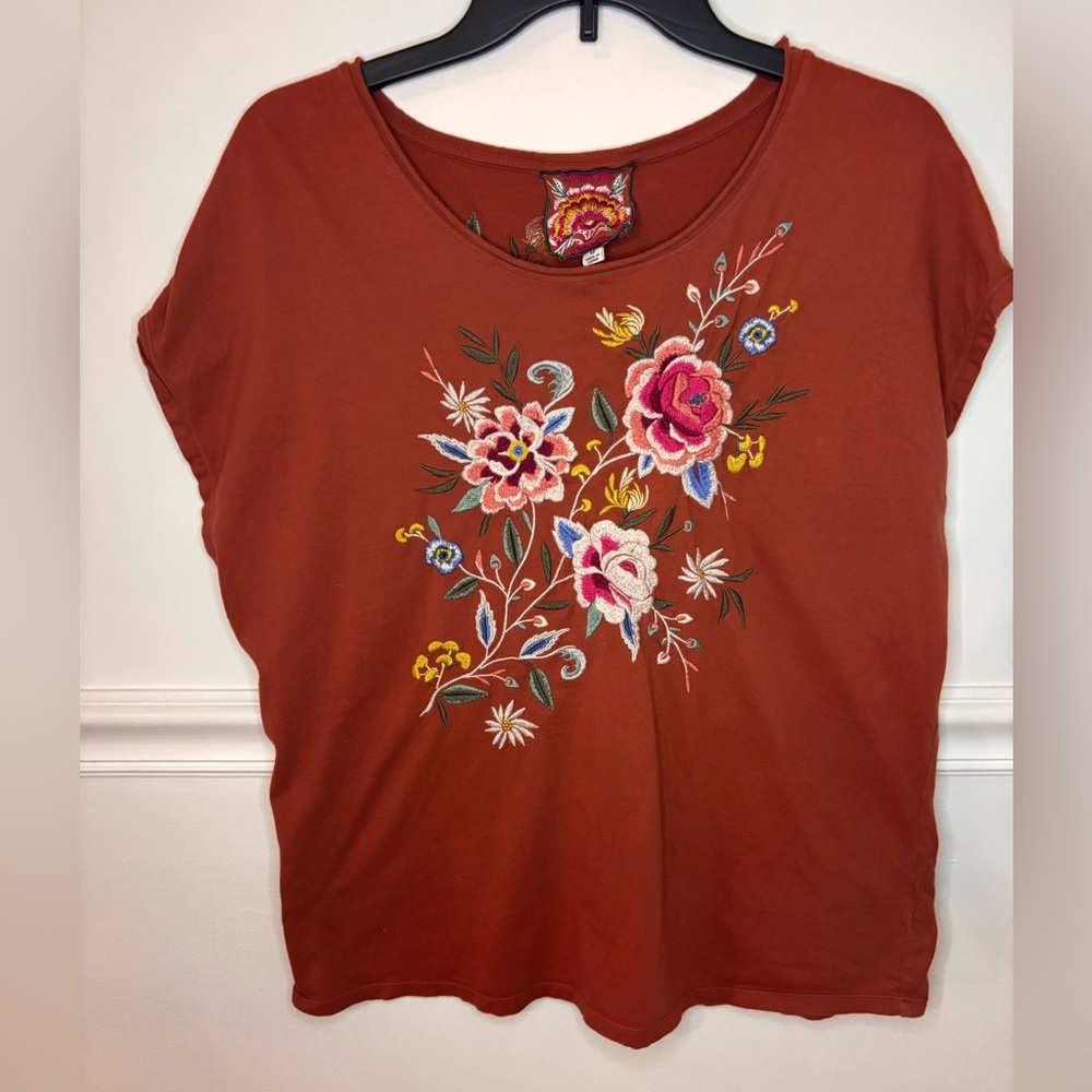 Sundance Embroidered Rust Top